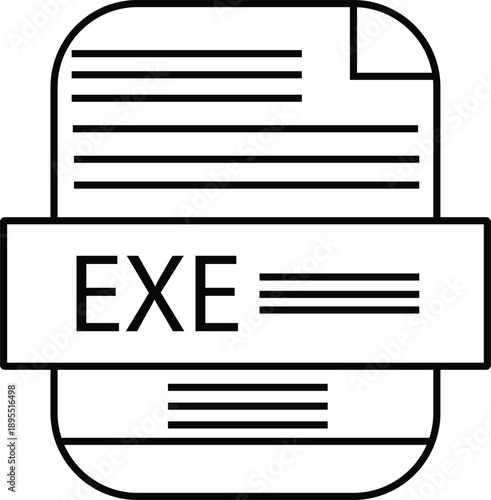 EXE file icon executable program document symbol simple vector illustration for software and technology concepts isolated on white