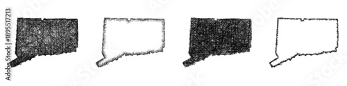 Sketch Connecticut map design set