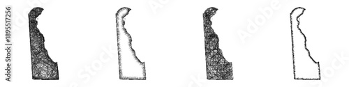 Sketch Delaware map design set