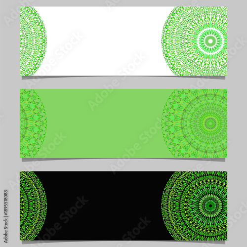 Geometrical horizontal flower mandala banner template set - colorful abstract vector graphic elements with mandalas