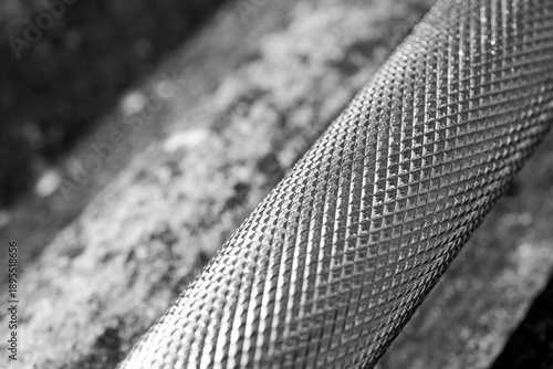 Wallpaper Mural Closeup Of Textured Metal Surface With Knurling And Grid Pattern In Monochrome. Torontodigital.ca