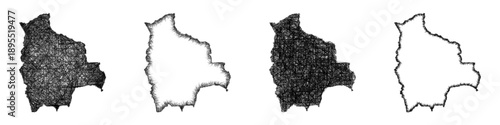 Sketch Bolivia map design set
