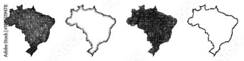 Sketch Brazil map design set