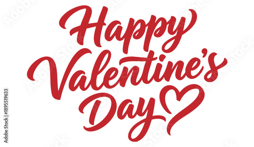 Lettering Happy Valentines Day banner. Valentines Day greeting card template with typography text happy valentine`s day and red heart and line on background. Vector illustration