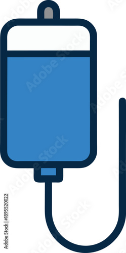 Intravenous IV Fluid Drip Bag Medical Illustration Icon