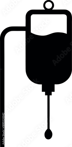 Intravenous IV Drip Bag Silhouette Medical Icon