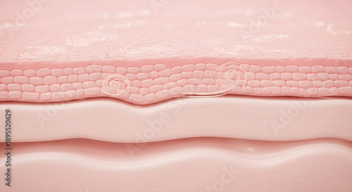 Cross section of human skin layers