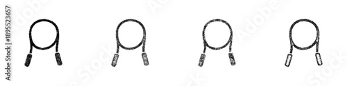 Sketch jump rope icon design set