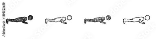 Sketch push ups icon design set
