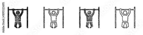 Sketch pull ups icon design set