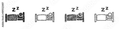 Sketch sleep icon design set
