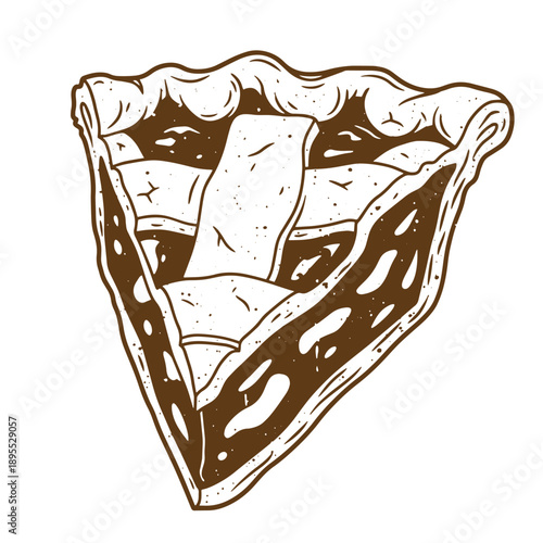 Vintage Grunge texture A slice of pie with a crumbly crust and a filling  perfect for dessert or snack