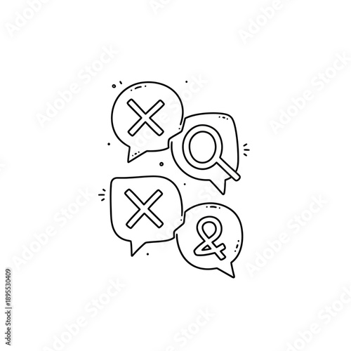 Simple Line Icons for Chat Bubbles.