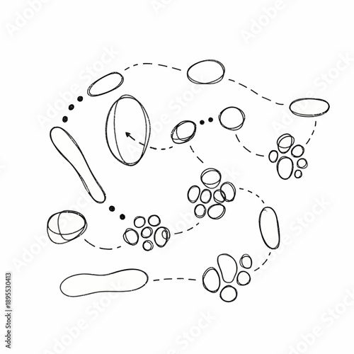 Cells Dividing and Forming Clusters Illustration.
