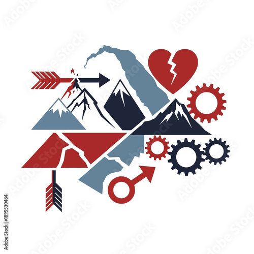 Broken Heart and Mountain Arrows Gears.