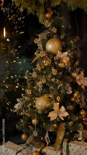 Wallpaper Mural Decorated Christmas tree with ornaments and gifts. Concept of decorated Christmas tree. Torontodigital.ca