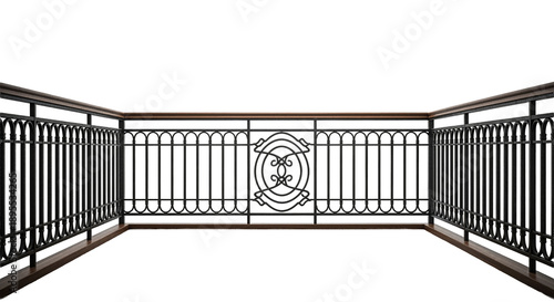 Elegant Wrought Iron Balcony Railing with Floor
