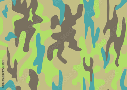 Full Seamless camo print background. Smooth pattern shapes. Clean vector look. Perfect for fabric, sportswear, and kids decor. Works for wallpaper and wrapping.