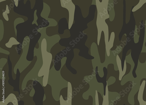 Full Seamless military camouflage background. Dark pattern print. Clean vector shapes. Made for gear, uniforms, and streetwear. Works for wallpaper and decor.