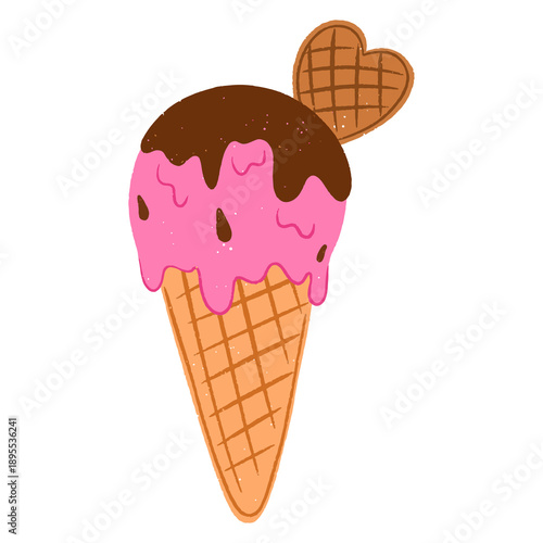 Valentine Cute Ice Cream Icon 