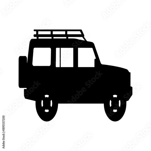 Geometric Off Road 4x4 SUV Silhouettes with Roof Rack