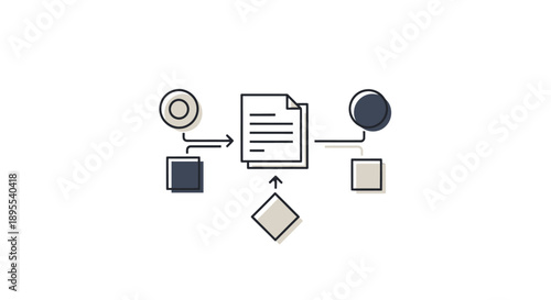 Simple flowchart diagram illustrating a basic process or workflow.