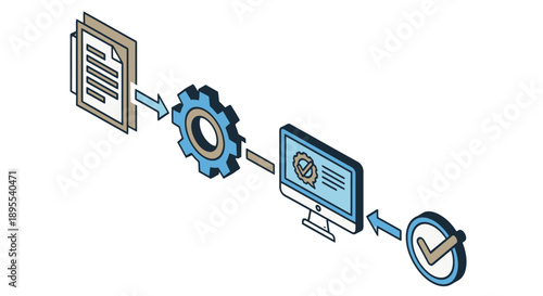 Document Processing and Verification on Computer Screen.