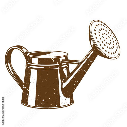 Vintage Grunge texture Vintage style watering can with long spout and handle for gardening and plant care