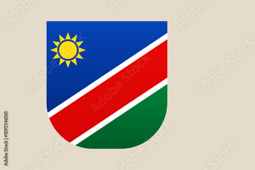 Free Download Namibia's National Flag Presented as a Modern Geometric Shield Emblem for Patriotism and Identity Vector Illustration. - GFXLoad