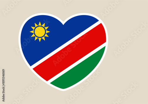 Free Download Namibia Flag Patterned Heart Shape Vector Design, Symbolizing National Love and Patriotic Identity with Iconic Colors. - GFXLoad