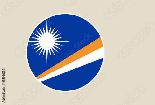 Marshall Islands National Flag Displayed in a Modern Circle Icon Representing Patriotism and Identity