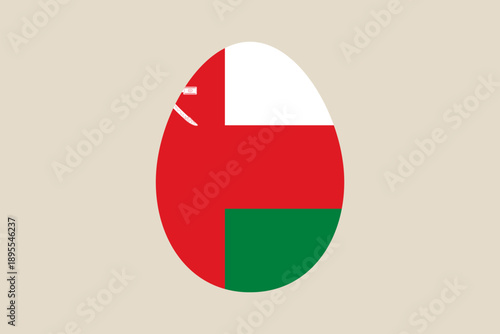 Oman National Flag Proudly Displayed in an Elegant Oval Vector Graphic, Symbolizing Rich Heritage and Patriotic Identity.