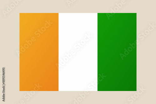 Free Download Cote d'Ivoire Flag Symbolizing National Identity and Independence, Displayed Proudly on a Light Beige Background - GFXLoad