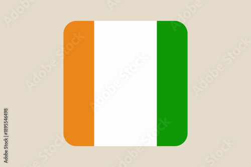 Free Download Minimalist Cote d'Ivoire Flag Icon displaying national colors with elegant rounded corners, symbolizing country identity and pride. - GFXLoad