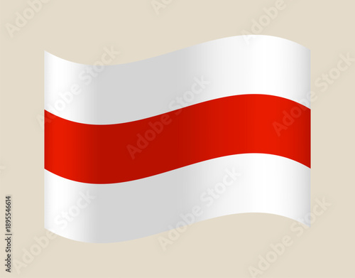 Waving Belarusian White-Red-White Flag Symbolizing Historical Identity, National Pride, and Opposition Movement in Eastern Europe