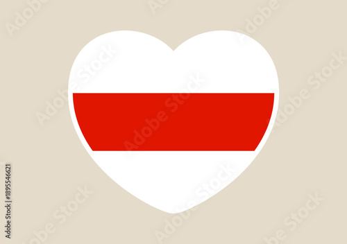 Free Download Patriotic Belarus Heart Icon with Red and White Stripes Symbolizing National Unity, Hope, and Freedom - GFXLoad