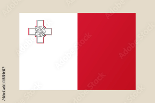 Official Maltese Flag Displaying the Historic George Cross, Symbolizing National Identity and European Sovereignty.