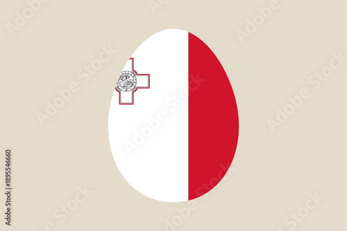 Malta National Flag Symbol Displayed within a Modern Oval Shape, Representing Maltese Identity and Patriotism with Clean Minimalist Design.