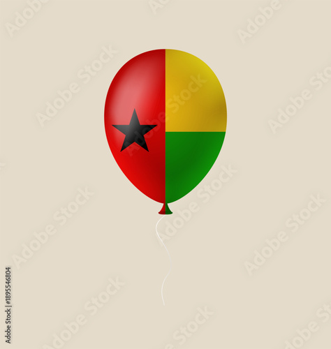 Free Download Glossy Guinea-Bissau Flag Balloon Icon Represents National Identity and Independence with Vibrant Colors. - GFXLoad