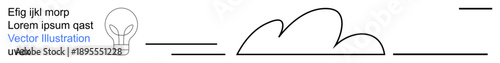 Creativity, innovation, abstract designs, brainstorming, concepts, and ideas. A light bulb next to clouds with horizontal lines indicating flow. Creativity and innovation concepts for brainstorming