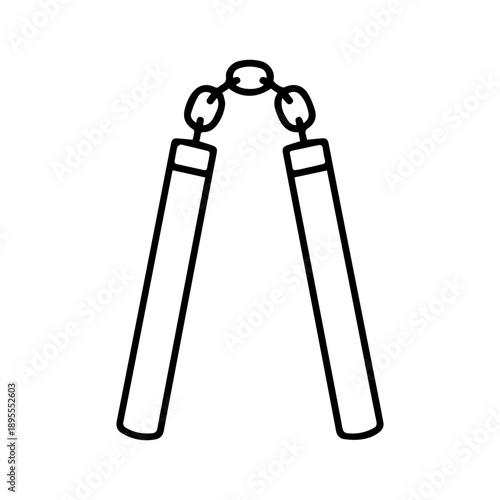 nunchucks line icon vector on a white background
Vector line icon