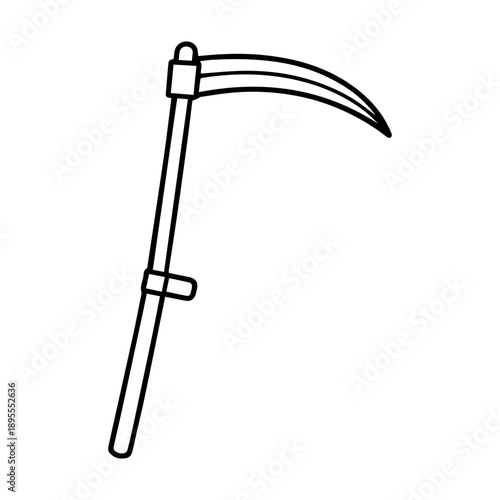 Scythe line icon vector on a white background
Vector line icon