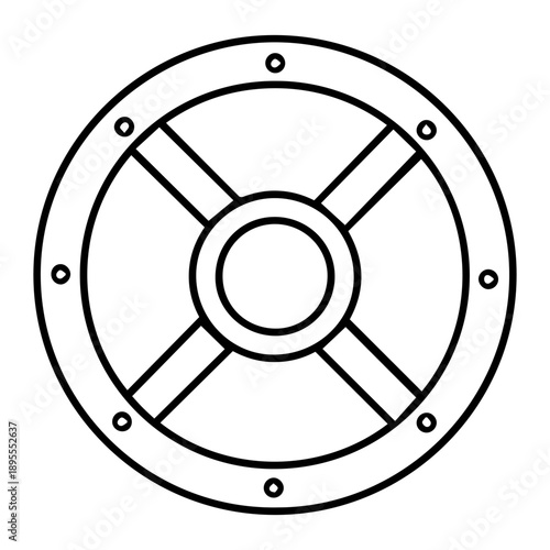 round shield line icon vector on a white background
Vector line icon