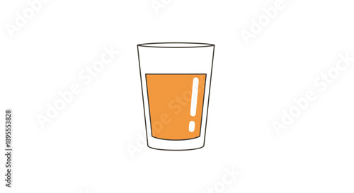 Simple illustration of a glass filled with orange juice.