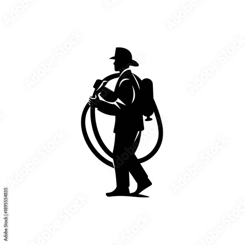 Silhouette of a jockey riding a galloping horse, dynamic equestrian action, vector illustration, sports icon, rider in motion