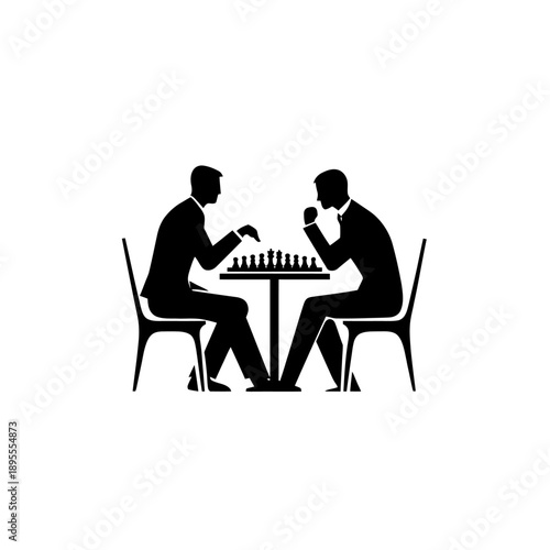 Two sumo wrestlers colliding in a fierce black and white illustration