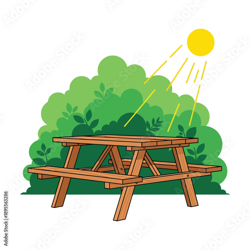 Cozy Picnic Bench in Nature