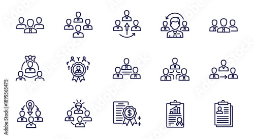 Collection of Simple Business Icons People.