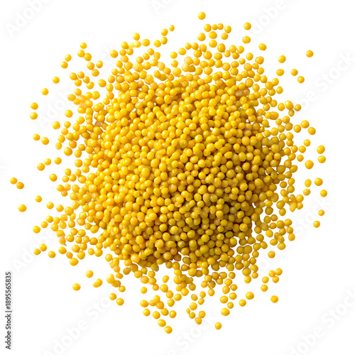 yellow mustard seeds isolated