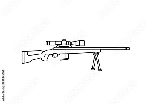 Sniper rifle line icon vector on a white background
Vector line icon